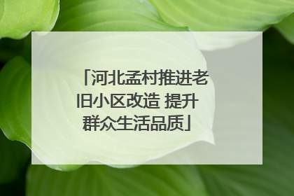 河北孟村推进老旧小区改造 提升群众生活品质