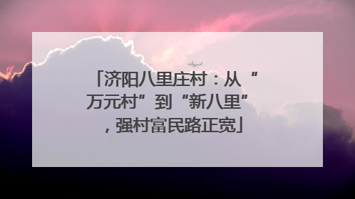 济阳八里庄村：从“万元村”到“新八里”，强村富民路正宽