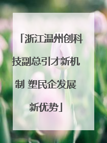 浙江温州创科技副总引才新机制 塑民企发展新优势