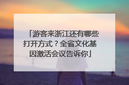 游客来浙江还有哪些打开方式？全省文化基因激活会议告诉你