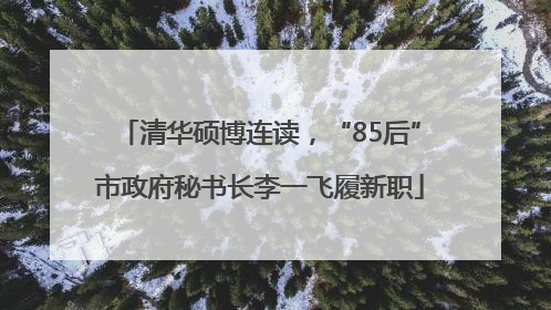 清华硕博连读，“85后”市政府秘书长李一飞履新职