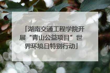 湖南交通工程学院开展“青山公益项目”世界环境日特别行动