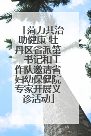 菏力共治助健康 牡丹区省派第一书记和工作队邀请省妇幼保健院专家开展义诊活动