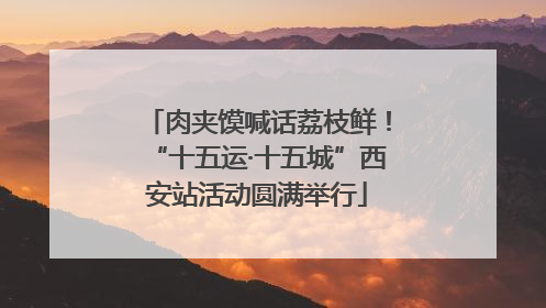 肉夹馍喊话荔枝鲜！“十五运·十五城”西安站活动圆满举行
