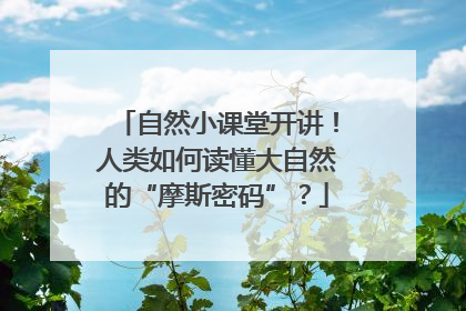 自然小课堂开讲！人类如何读懂大自然的“摩斯密码”？