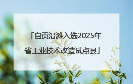 自贡沿滩入选2025年省工业技术改造试点县