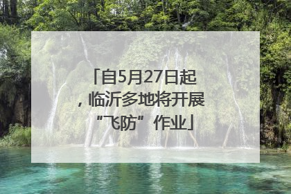 自5月27日起，临沂多地将开展“飞防”作业