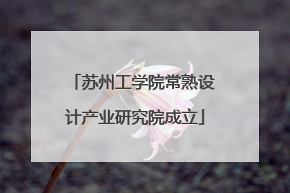 苏州工学院常熟设计产业研究院成立