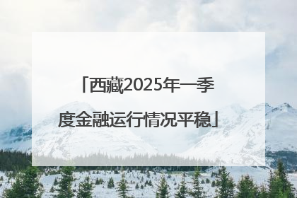 西藏2025年一季度金融运行情况平稳