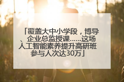 覆盖大中小学段，博导、企业总监授课……这场人工智能素养提升高研班参与人次达30万