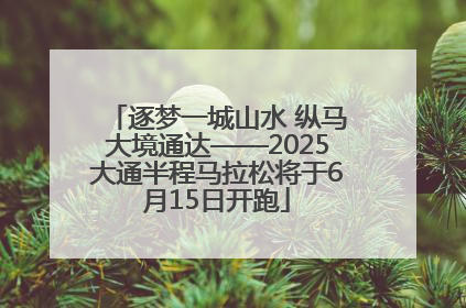 逐梦一城山水 纵马大境通达——2025大通半程马拉松将于6月15日开跑