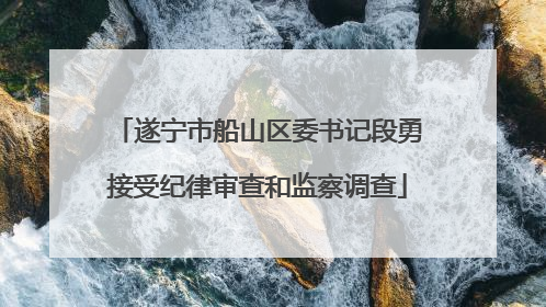 遂宁市船山区委书记段勇接受纪律审查和监察调查