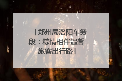 郑州局洛阳车务段：粽情相伴温馨旅客出行路