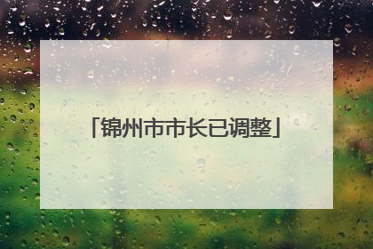 锦州市市长已调整