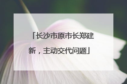 长沙市原市长郑建新，主动交代问题
