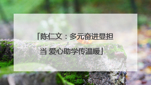 陈仁文：多元奋进显担当 爱心助学传温暖