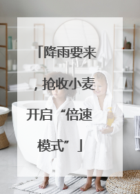 降雨要来，抢收小麦开启“倍速模式”