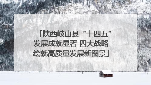 陕西岐山县“十四五”发展成就显著 四大战略绘就高质量发展新图景