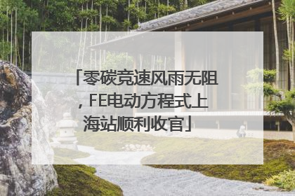 零碳竞速风雨无阻，FE电动方程式上海站顺利收官
