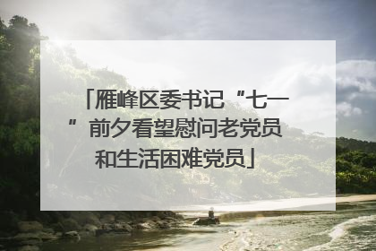 雁峰区委书记“七一”前夕看望慰问老党员和生活困难党员