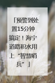 预警到处置15分钟搞定！海宁道路积水用上“智慧哨兵”