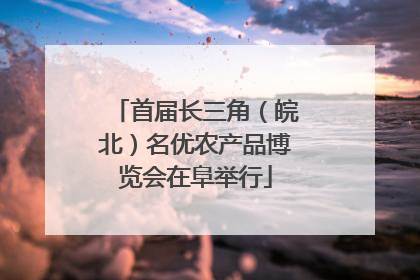 首届长三角（皖北）名优农产品博览会在阜举行