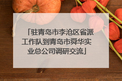 驻青岛市李沧区省派工作队到青岛市舜华实业总公司调研交流