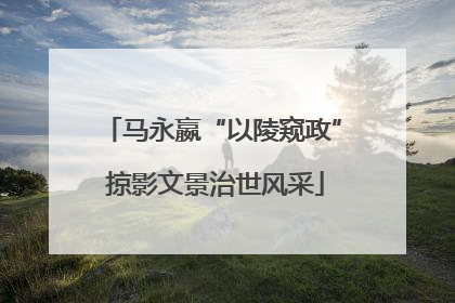 马永嬴“以陵窥政” 掠影文景治世风采