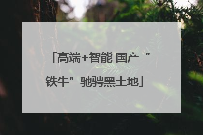 高端+智能 国产“铁牛”驰骋黑土地