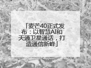 麦芒40正式发布：以智慧AI和天通卫星通话，打造通信新峰