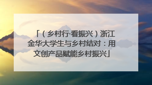 （乡村行·看振兴）浙江金华大学生与乡村结对：用文创产品赋能乡村振兴