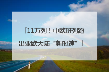 11万列！中欧班列跑出亚欧大陆“新时速”