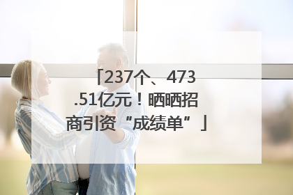 237个、473.51亿元！晒晒招商引资“成绩单”
