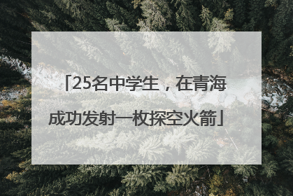 25名中学生，在青海成功发射一枚探空火箭
