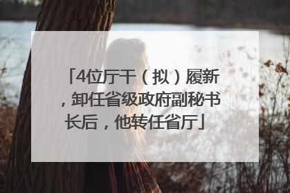 4位厅干（拟）履新，卸任省级政府副秘书长后，他转任省厅