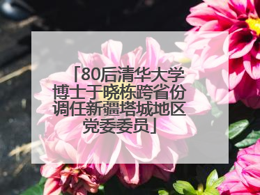 80后清华大学博士于晓栋跨省份调任新疆塔城地区党委委员