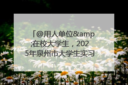 @用人单位&在校大学生，2025年泉州市大学生实习“扬帆计划”来啦！