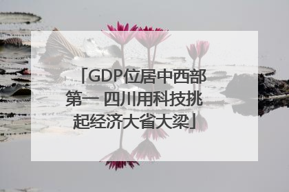 GDP位居中西部第一 四川用科技挑起经济大省大梁