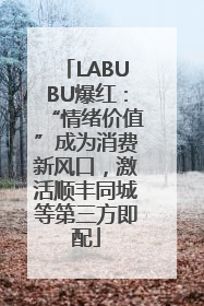 LABUBU爆红：“情绪价值”成为消费新风口，激活顺丰同城等第三方即配